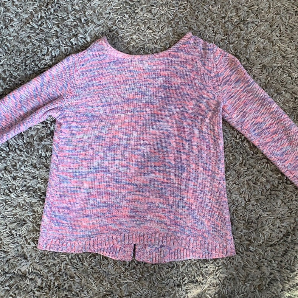 Gap Kids Marled Knit Crew Sweater Open
